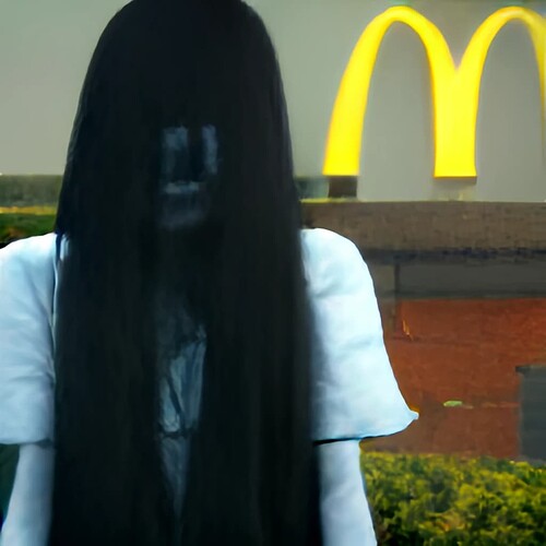 Yamamura Sadako eats McDonald's