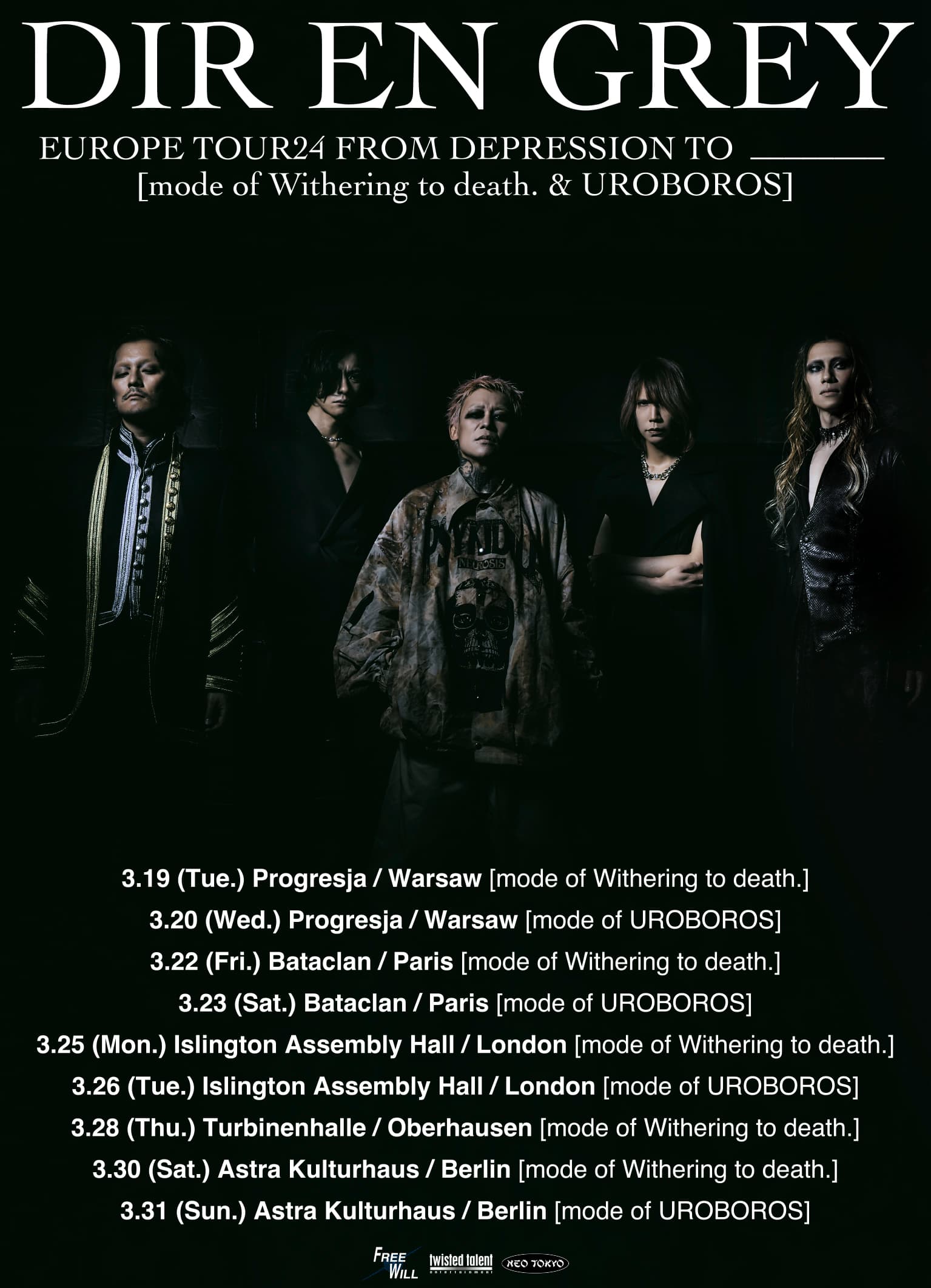 DIR EN GREY announces EUROPE TOUR24 FROM DEPRESSION TO ______